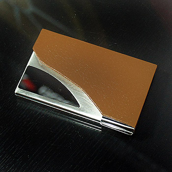 個性化名片盒(薄)-MP-001淺咖啡色